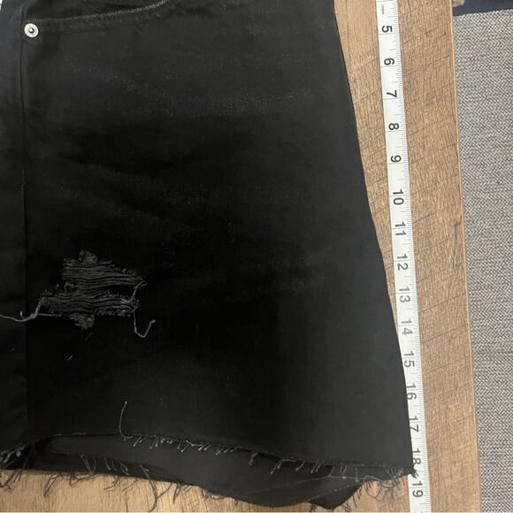 Old Navy Black Denim Jeans Womens Size 14 Slouchy Straight High Rise New Raw Hem - Picture 9 of 10